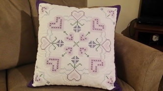 Caroline's Embroidered Hearts Pillow